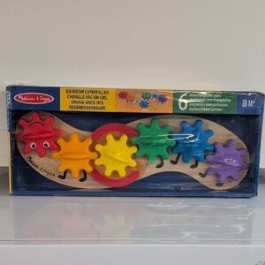 ♥️New♥️ Melissa And Doug Rainbow Caterpillar 6 Interchangable Gears Toy